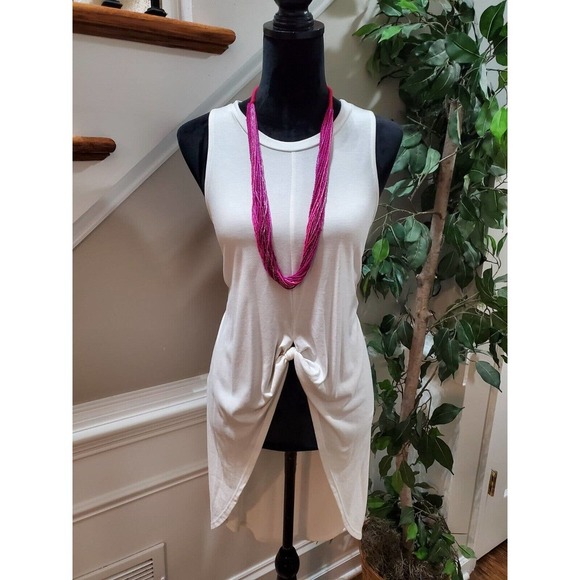 ASTR The Label Modal Blend Tie Knot Split Front High Low Style Tunic Tee Top XS - Picture 9 of 9